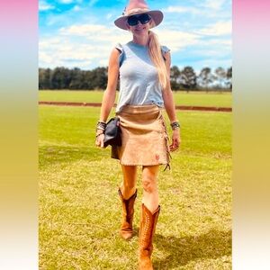 Big Sky suede wrap mini skirt by Pata Lifestyle. New!